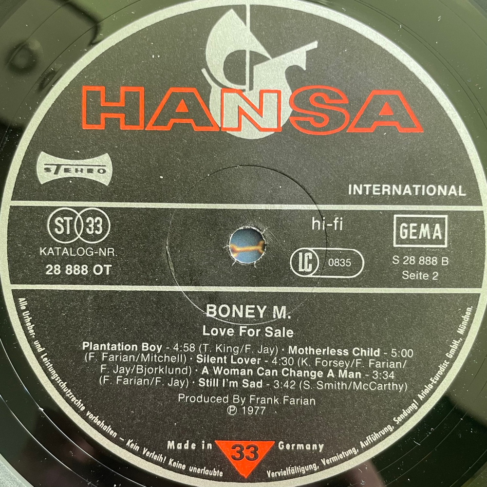 Boney M. - Love For Sale (Германия 1977г.)