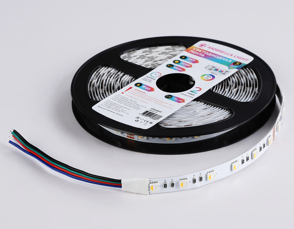 GS4402 5050 60Led /10W m/ 24V IP20 RGBW+4500K/ 5000*10*1.87mm (5 конт.)