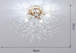 Люстра потолочная Lanbos, 6 LED ламп G9, до 90 Вт, до 15 кв м, золотая