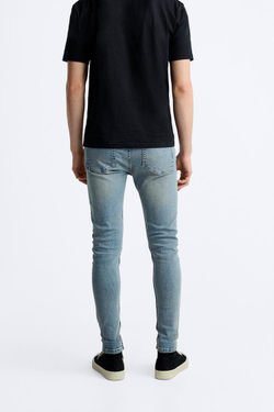 ZARA ДЖИНСЫ SKINNY FIT, ЗЕЛЕНОВАТО-СИНИЙ