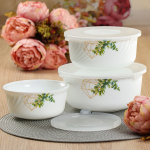 Салатник стеклокерам, кругл, 3 шт, 19,16,14 см, с крыш, Оазис, Daniks, BY14HDW-3-T36