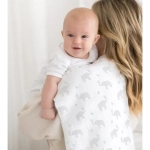 SwaddleDesigns SD-458PB Пеленка маркизет - Elephant & Chickies, Pastel Blue