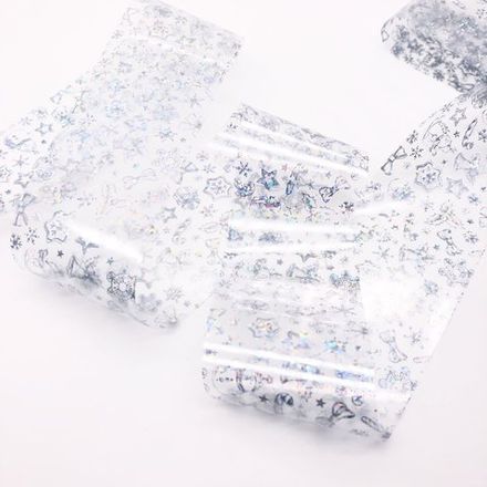 Zoo Фольга для литья переводная Серебро Микс 1451, 4х50см, прозрачная