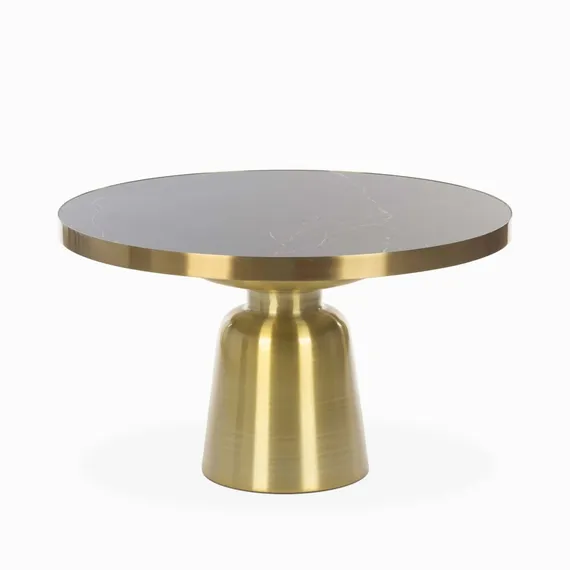 Кофейный стол Vaso Marable Ø80х44 см, черный мрамор, бронза