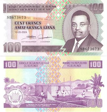 100 франков 2024 Бурунди