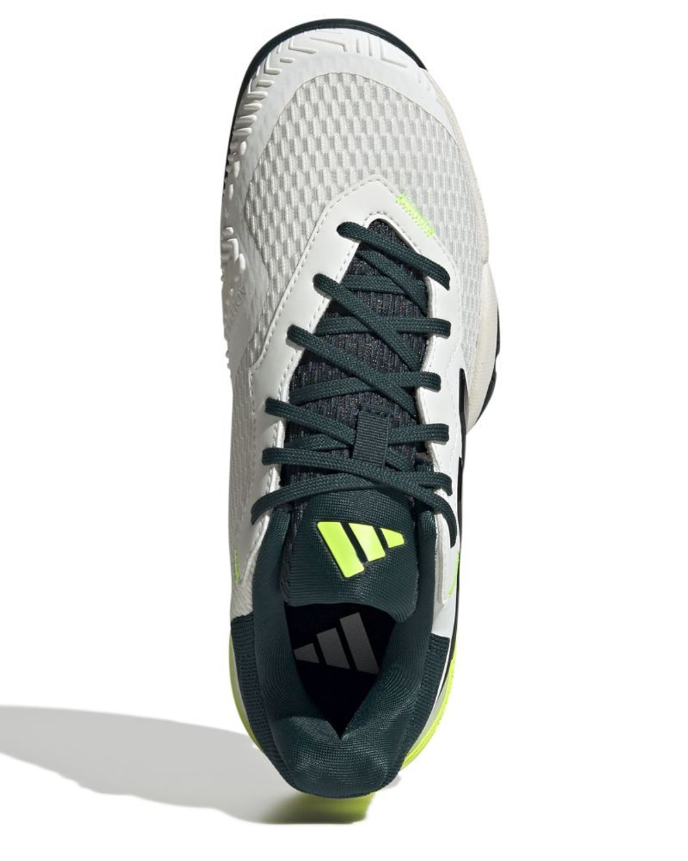 Детские теннисные кроссовки Adidas Barricade K - off white/core black/aurora ivy