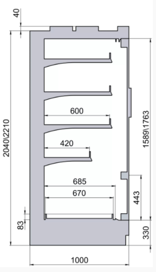 Пристенный холодильный стеллаж Polair GELO SB 2500