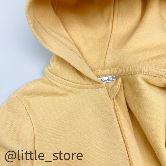 Комбинезон "Веселые жирафы" из футера с начесом, Пшеничный