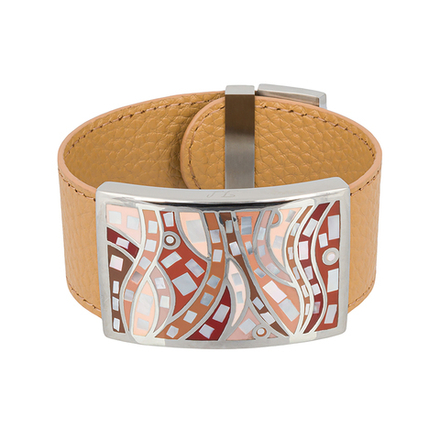 Браслет Fiore Luna на кожаном персиковом ремешке CB00230-17 R/S