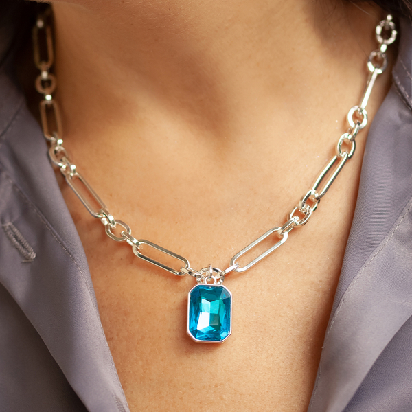 Колье Fiore Luna Aquamarine LN6095 S