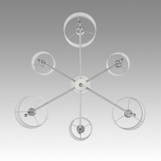 6589/6C CLASSI LN25 60 хром/белый, металл/текстиль Люстра потолочная E14 6*40W 220V LATTI