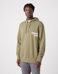 Толстовка мужская WRANGLER SLOGAN HOODIE DEEP LICHEN GREEN