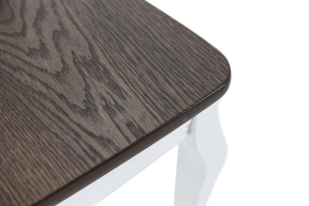 Стул Аврора Кабриоль, Жесткий, Эмаль белая/Орех темный