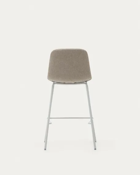 Полубарный стул Zunilda, бежевый с белыми ножками