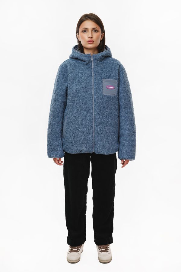 Куртка двухсторонняя пыльно-синяя - фото 4