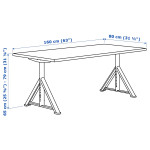 Письменный стол с регулировкой высоты - IKEA IDÅSEN /IDАSEN,  160х80х65-79 см, коричневый/темно-серый, ИДАСЕН ИКЕА