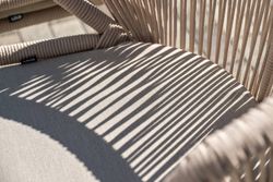 "Венето" обеденная группа на 6 персон со стульями "Милан", каркас белый, роуп бежевый