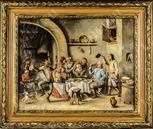 Н/х. Король пьёт! (Бобовый король). Холст, масло.