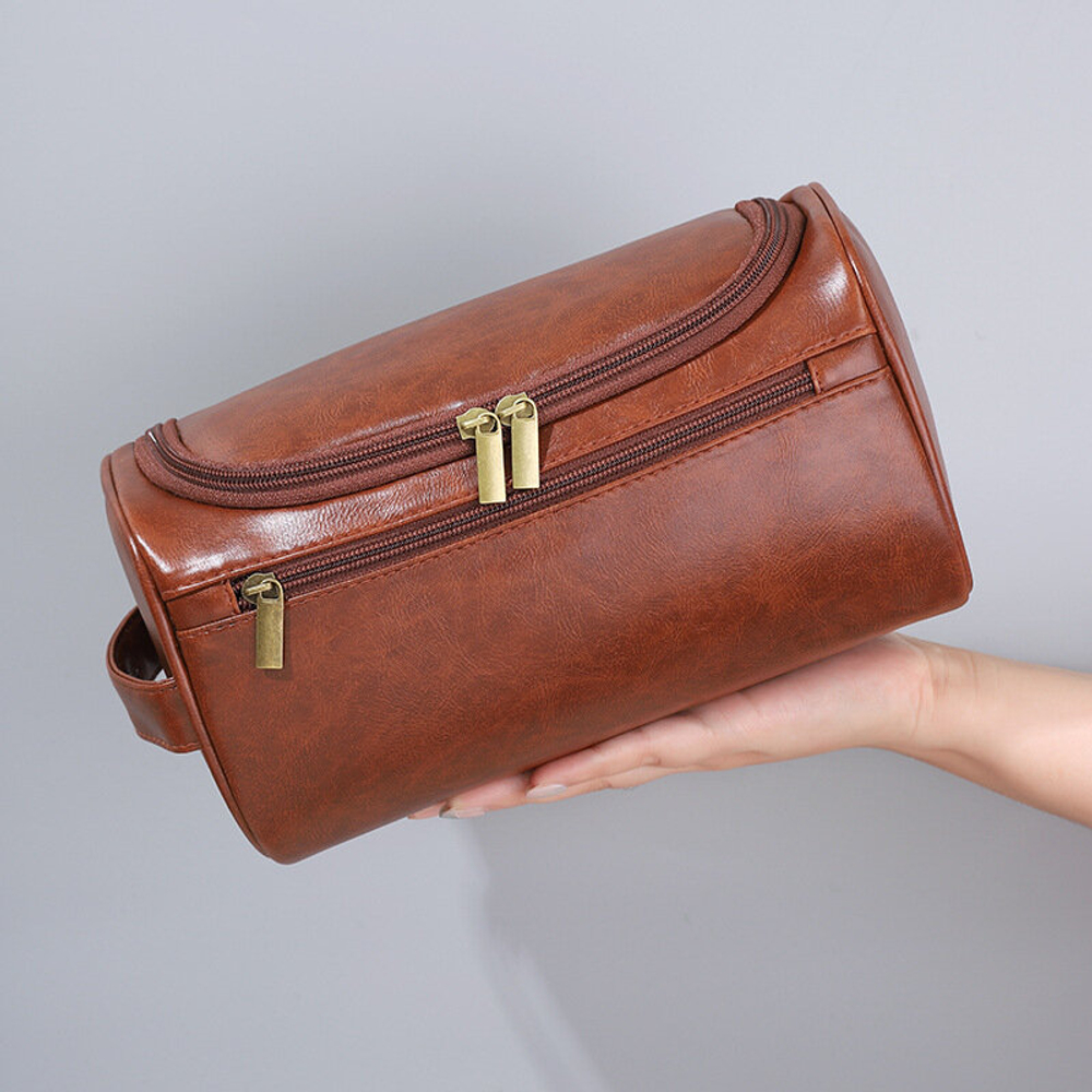 Косметичка дорожная подвесная мужская, органайзер, коричневый