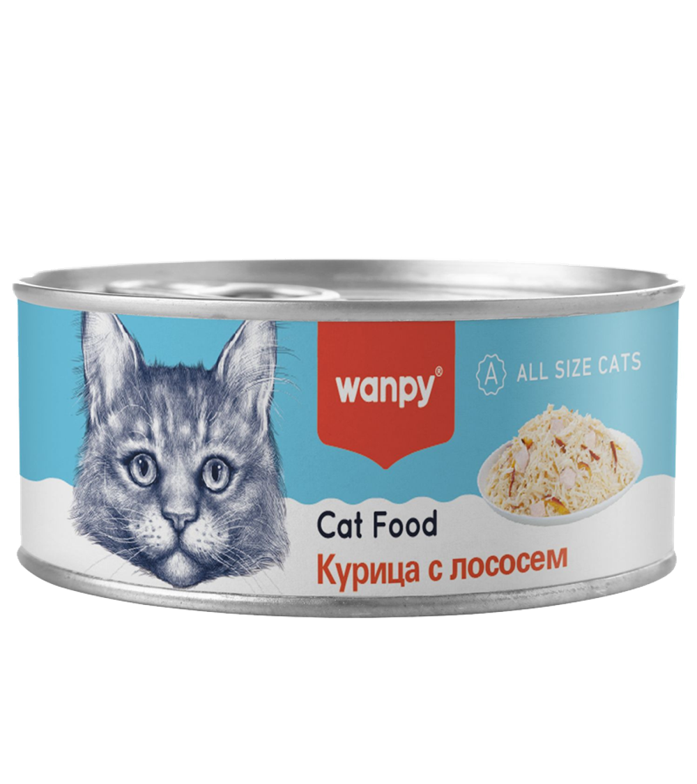 Wanpy Cat Консервы для кошек "Курица с креветками" 95гр. (33005)