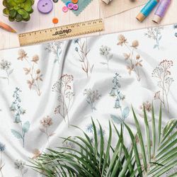 Ткань интерлок нежные полевые цветы