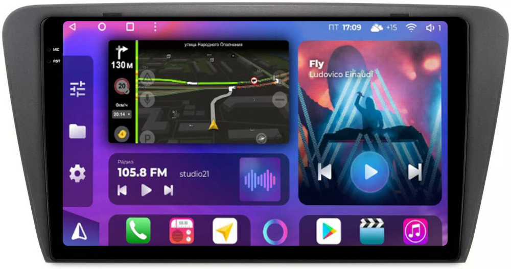 Магнитола для Skoda Octavia A7 2013-2020 - FarCar BM483M монитор 10.36" QLED на Android 14, TS10, 4+32Гб, CarPlay, 4G SIM-слот