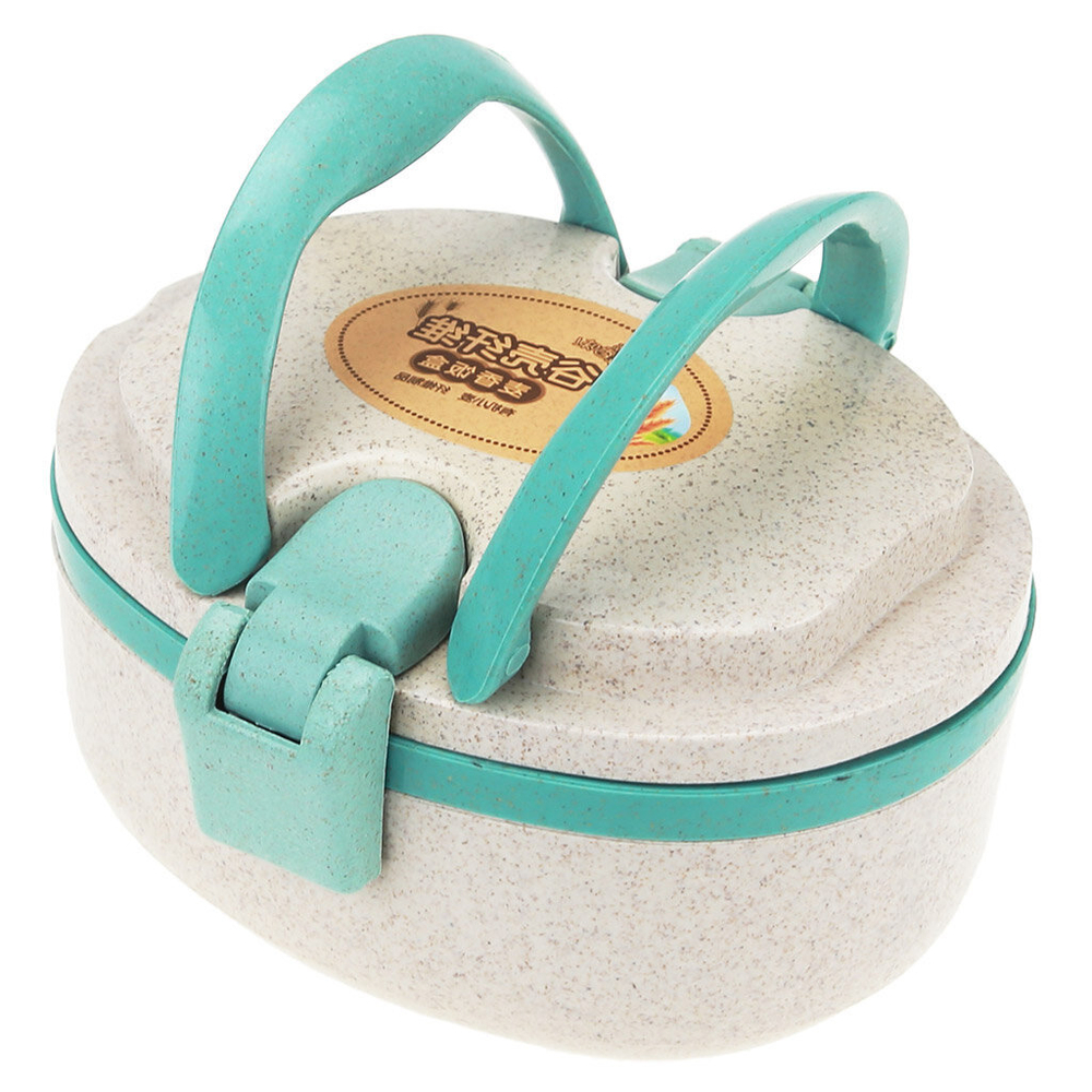 Ланч-бокс двухуровневый пластмассовый "Эко дом" 15х14,5см, h 9см