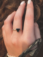 Кольцо МИНИМАЛИЗМ (треугольник), серебро/оникс