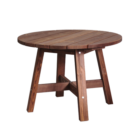 Стол садовый обеденный круглый 105 см Амадо, темно-коричневый