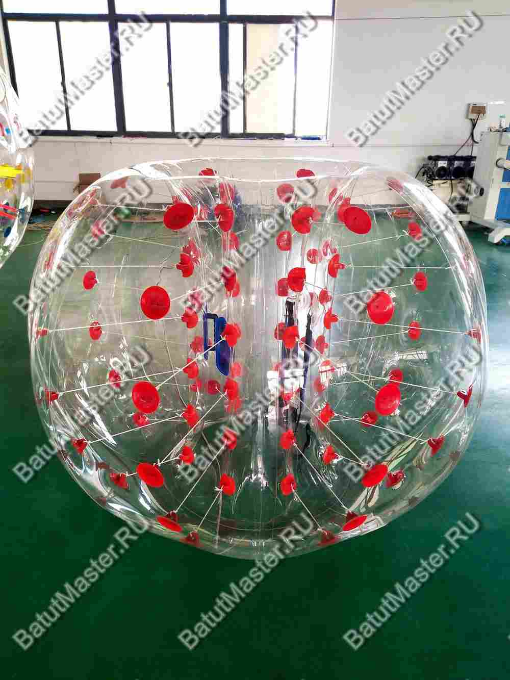 Бампербол ТПУ, диаметр 1 м, с красными держателями