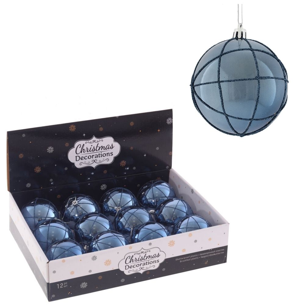 GAEM Набор из 12шт Украшение новогоднее "Шар", D 8 см, L35 W27 H8,5 см