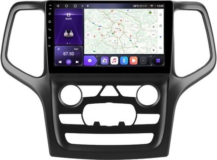 Магнитола для Jeep Grand Cherokee WK2 2013-2021 (взамен 5" экрана) - Carmedia EW-9176-1 QLed, Android 13, TS20, CarPlay, SIM-слот
