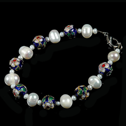 Браслет "Лена" жемчуг, клуазоне асс.