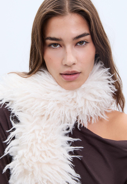 STRADIVARIUS Шарф из искусственного меха, экрю