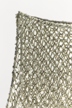 ZARA АСИММЕТРИЧНЫЙ ТОП С ПАЙЕТКАМИ, ВОДЯНИСТО-ГОЛУБОЙ