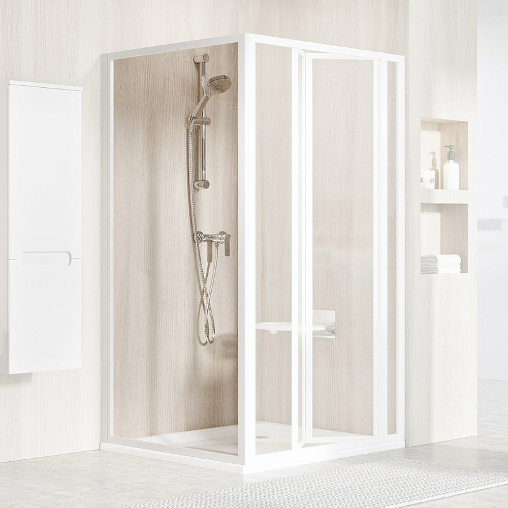 Душевая стенка Ravak Supernova PSS-80 94040100Z1 профиль Белый стекло Transparent