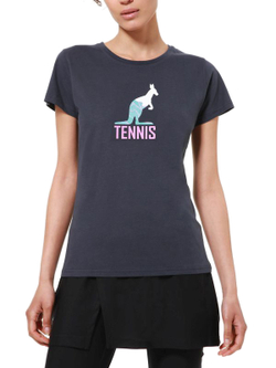 Женская футболка теннисная Australian Graphic Play T-Shirt - blue navy