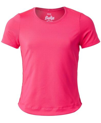 Футболка для девочки теннисная Lucky in Love Core Dynamic High-Low S/S Girls - coral crush