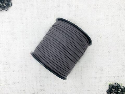 Шнур замшевый, ш. 3 мм, тёмно-серый