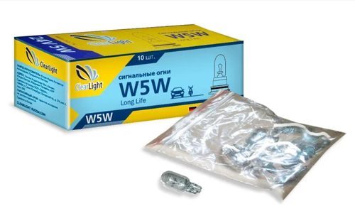 Лампа 12 В 5 Вт W5W T10 ClearLight CLW5W