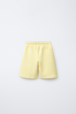 ZARA ШОРТЫ-БЕРМУДЫ В СПОРТИВНОМ СТИЛЕ, СВЕТЛО-ЖЕЛТЫЙ