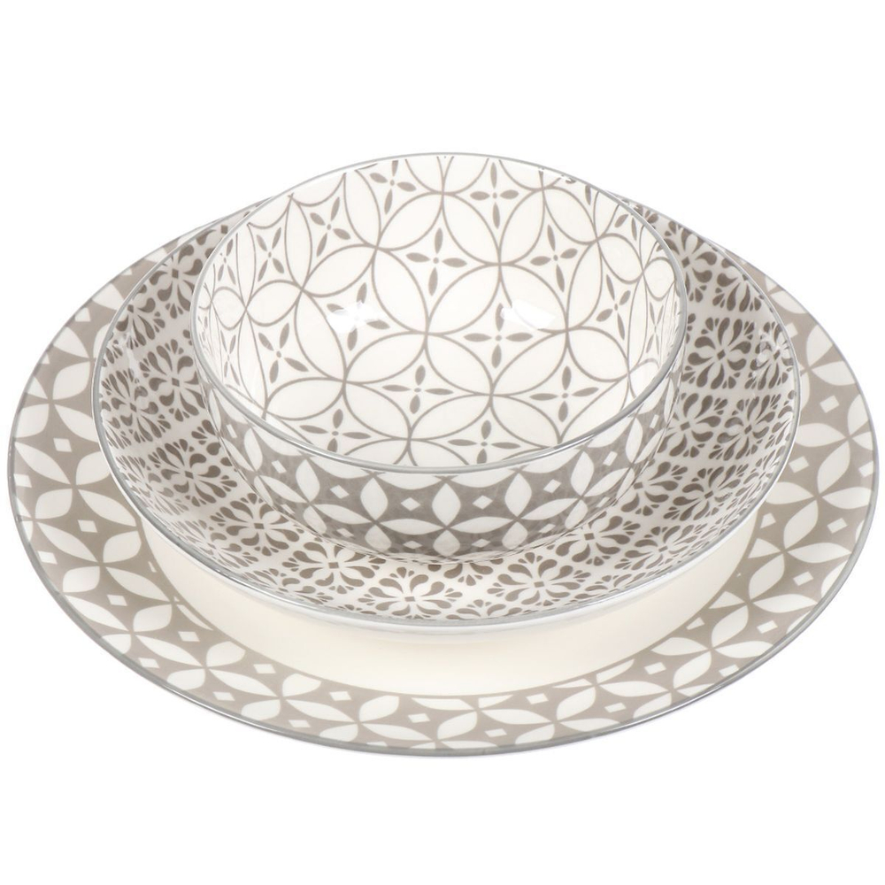 Сервиз столовый керам, 16 пр, 4 перс, Мозаика бежевый