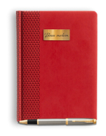 Подарочный набор: Ежедневник недатированный RED и Ручка-роллер Parker IM Metal, T223, цвет: Brushed Metal GT