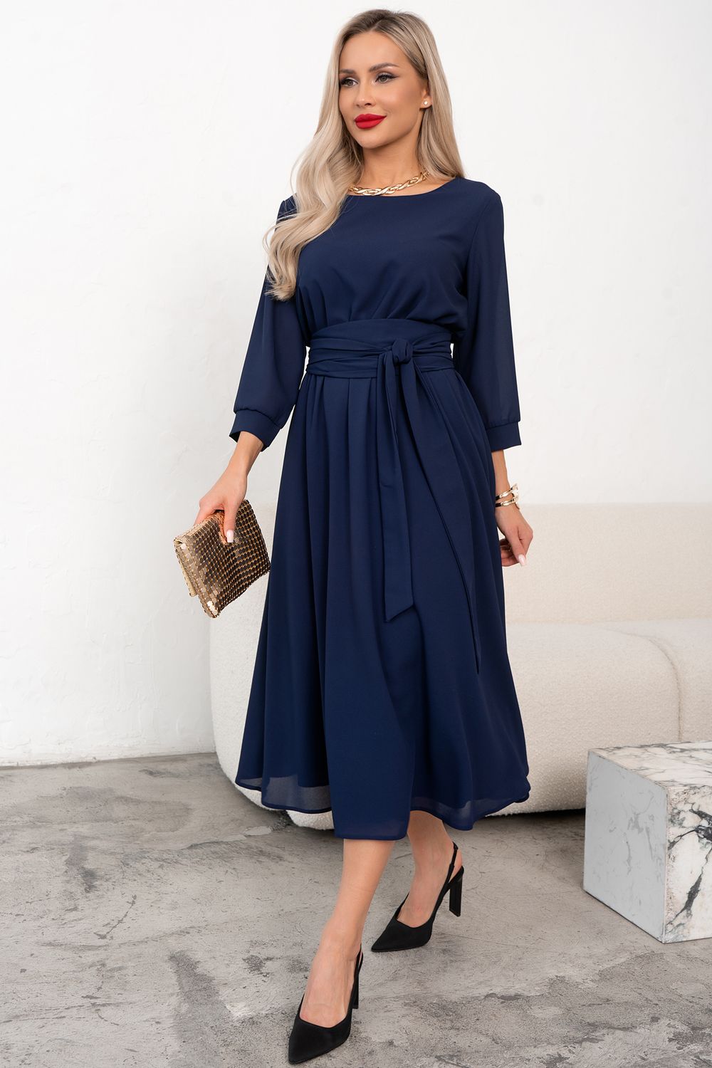 Платье Виржиния (синий)-52р-р Р11-1240 Nikol