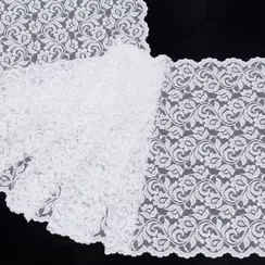 Кружево эластичное белое 35 см, Китай