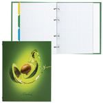 Тетрадь на кольцах А5 175х215 мм, 240 л., твердый картон, с разделителями, BRAUBERG, "Авокадо", 404098