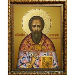 Артемон Лаодикийский священномученик, пресвитер. Икона на холсте.