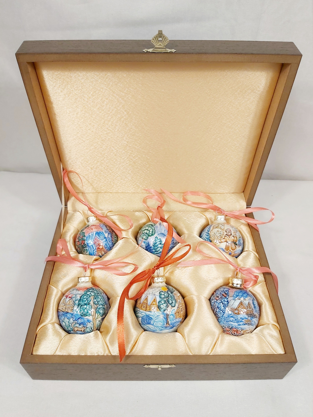 Набор елочных шаров  с ручной росписью Палех  "Сказки" №13