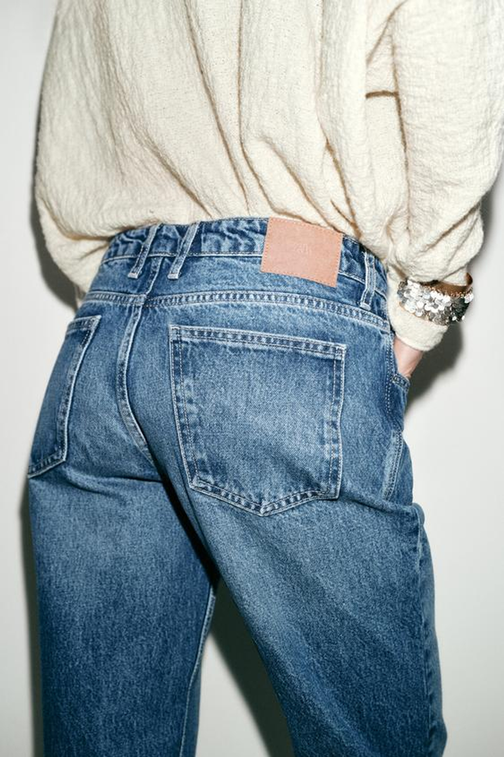 ZARA ДЖИНСЫ Z1975 RELAXED SLIM СО СРЕДНЕЙ ПОСАДКОЙ, СИНИЙ