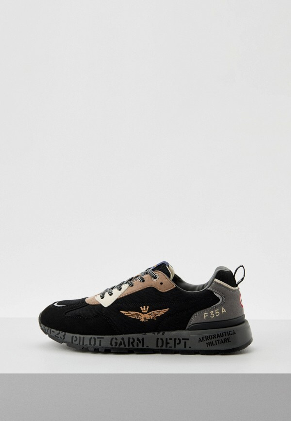 Кроссовки муж. AERONAUTICA 214 черный с бежевым